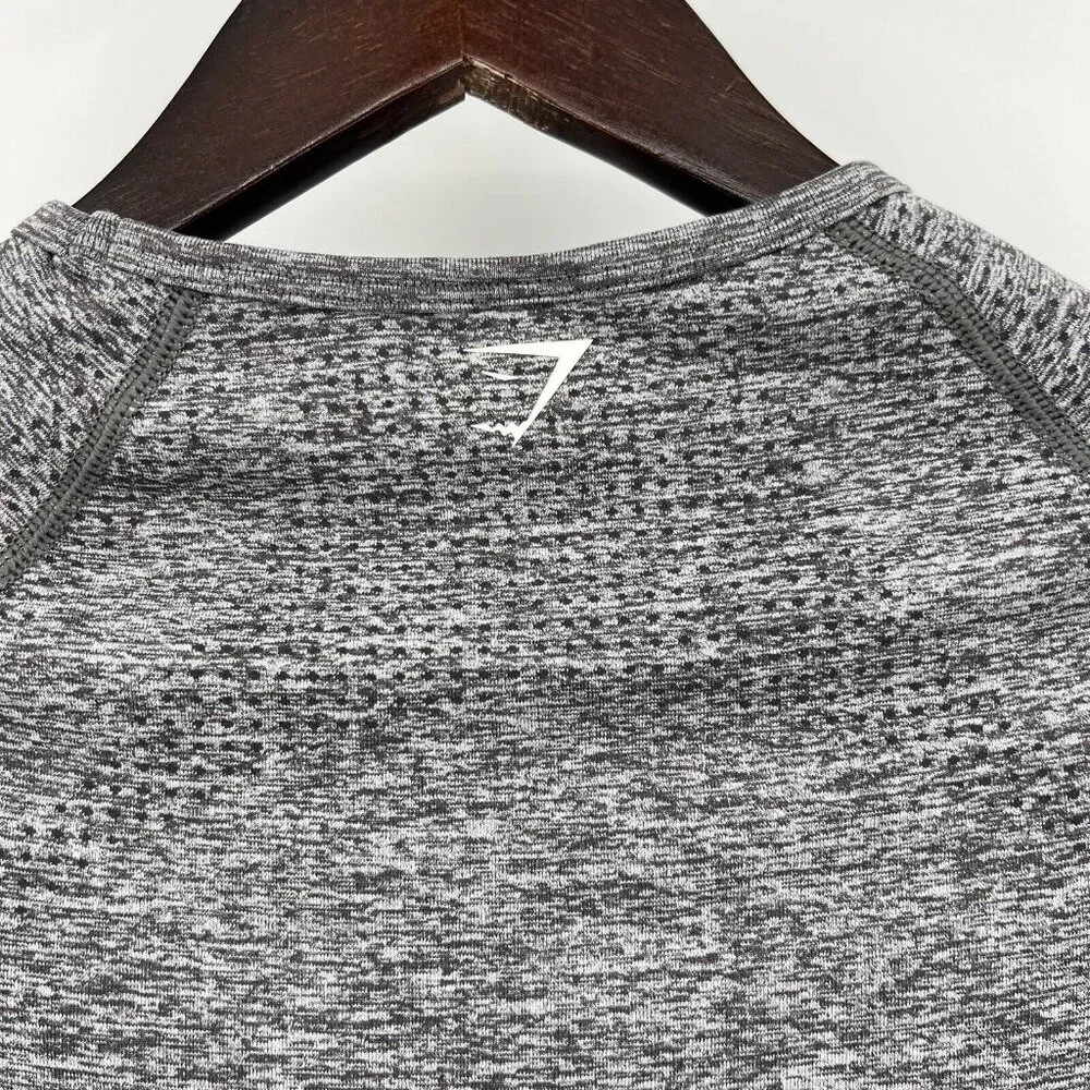 Gymshark Women's Cropped Activewear Top Tee Size S Small Gray - Picture 4 of 6